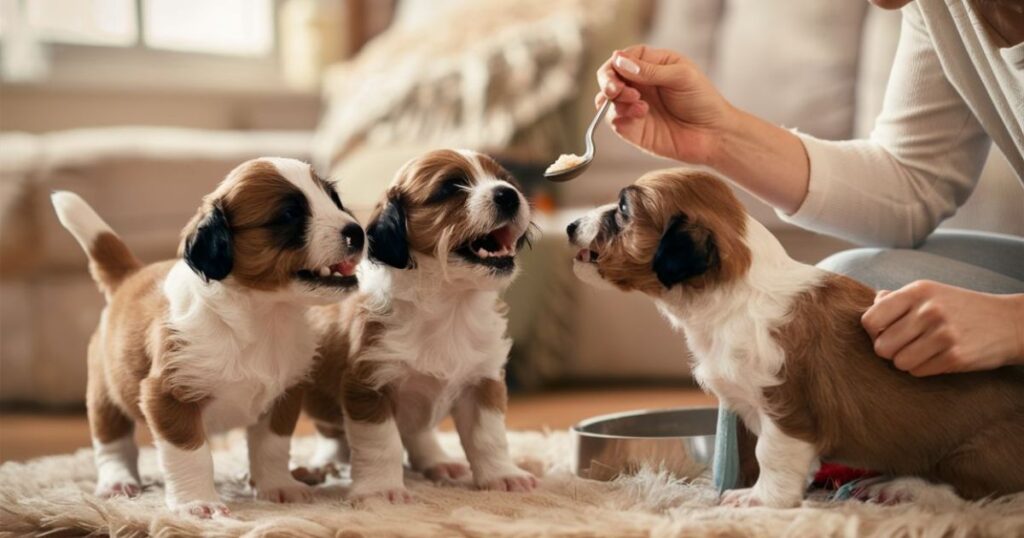 Goldendoodle Puppy Feeding