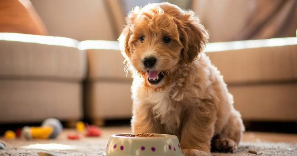 Goldendoodle Puppy Feeding